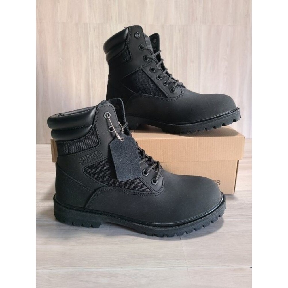 Smith’s Workwear 6” High Hiker Boots Mens 8 Black Leather Work Boot SM10010-001